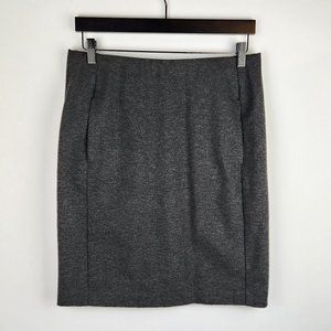 J. Jill Ponte Knit Stretchy Pencil Skirt Pockets Heather Gray sz S